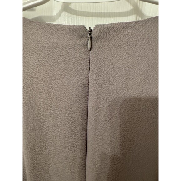 Tahari Grey Sleeveless Dress Sz 4 Fringe Short Neutral Classic Simple Workwear - Picture 4 of 14